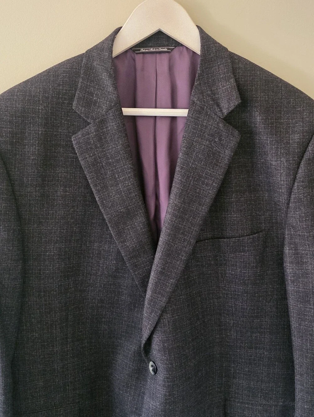 NWOT Savile Row Gold Napoli SPJ Gray Plaid Wool Blazer Size 48R Old Money Preppy